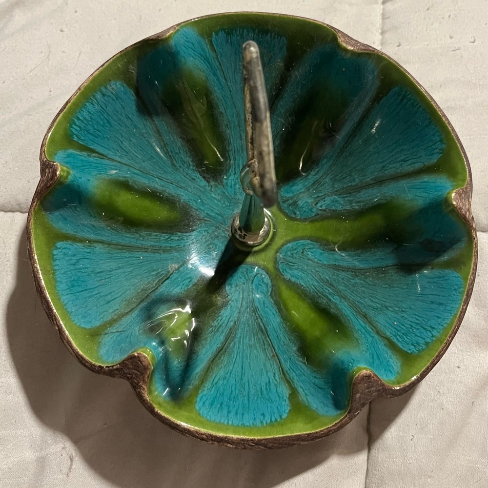 💚💚VTG California Pottery Sequoia Ware Candy Nut Dish with Handle 610 USA Made - Picture 2 of 4